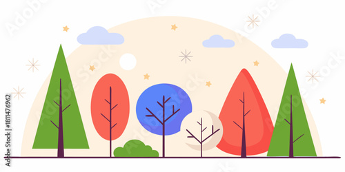 autumn landscape with trees