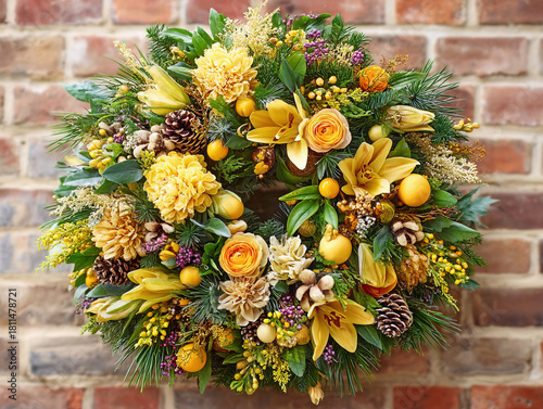 ornate gold Christmas wreath