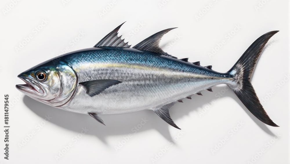 Fototapeta premium Striking Tuna Fish Illustration with Detailed Scales and Fins.
