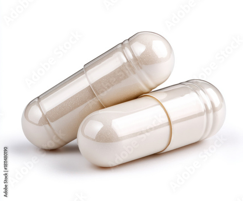 White pill isolated on white