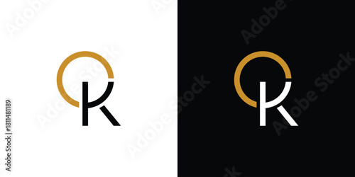 Modern and unique OK letter logo design