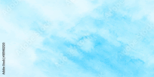 Bright blue sky with fluffy white clouds describes this beautiful summer day nature background