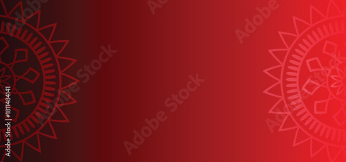 Elegant Chaise Lounge Furniture Logo with Red Mandala Background Template