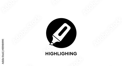Highlighting Icon A Clean, Modern Design for Emphasizing Key Content and Improving Comprehension