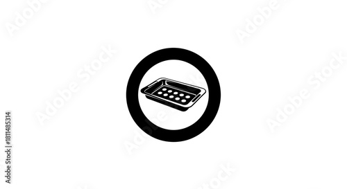 Elegant Vector Icon of a Baking Pan Perfect for Culinary Designs and Kitchen-Themed Projects