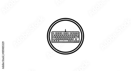 Keyboard Icon Sleek, Minimalist Design for Input Device Representation in Technology & Computing
