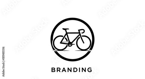 Bike Branding Concept with Cycling Illustration in a Clean Black and White Aesthetic Transport Solutions