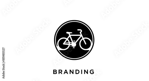 A Simple Bike Icon Illustration for a Modern Branding Concept, with Black and White Aesthetics