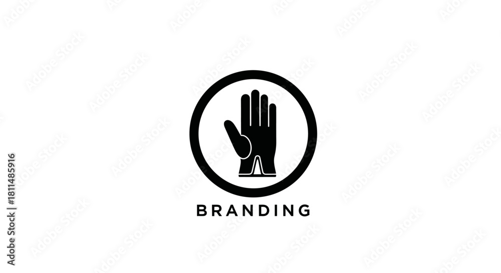 Fototapeta premium Hand Branding Logo A Symbol of Trust and Partnership with a Protective Glove Design