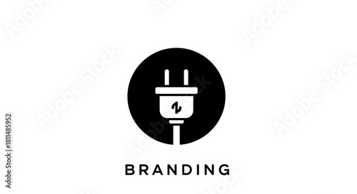 Electric Plug in a Circle Vector Illustration for Power, Connection, and Technology Themes