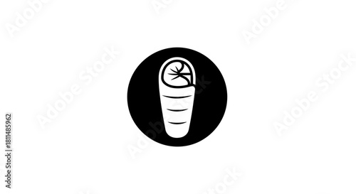 Camping Sleeping Bag Icon Outdoor Adventure & Sleep Comfort Vector Symbol for Web & App Designs