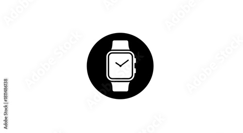 Smartwatch Icon Minimalist Design for Timekeeping and Technology, Wearable Device Symbol