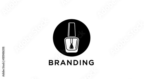 Elegant Icon of Nail Polish Bottle for Beauty Branding and Design Projects, Ideal for Cosmetic Industry