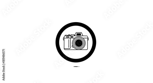 Camera icon with simple line art design for photography and creative visual content, perfect for photographers and enthusiasts