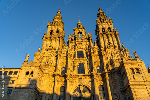 Santiago de Compostela Cathedral, Obradoiro facade, Santiago de Compostela, province of La Coruña, Galicia,