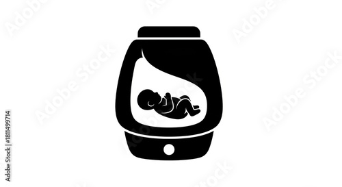 Ultrasound scan fetus icon illustration