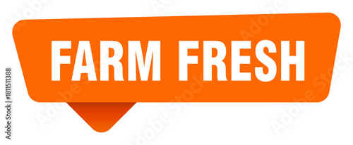 farm fresh sticker. farm fresh orange sign isolated on transpatent background