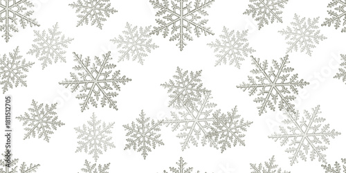 Seamless snowflake pattern. Snowflakes on a white background. Vector illustration