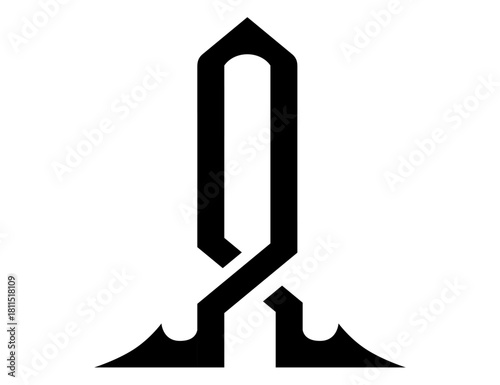 Arabic alphabet vector logo illustration isolated on white background, A letter vector logo illustration, Arabic alphabet calligraphy vector icon,