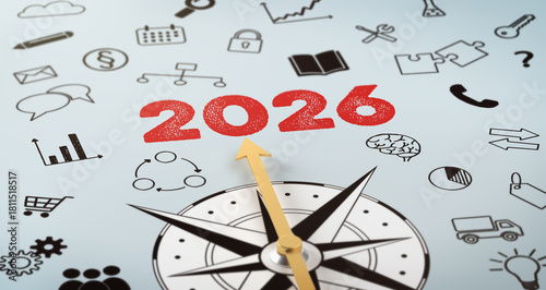 A compass with icons - 2026