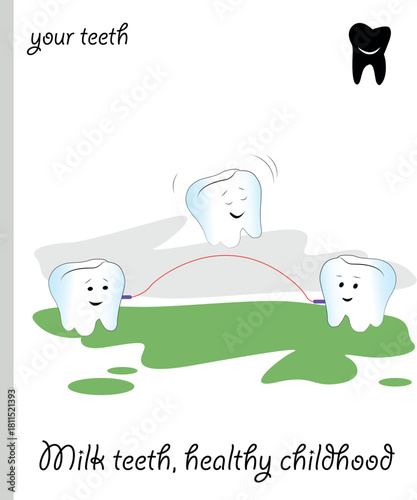 caricature teeth jumping rope.eps