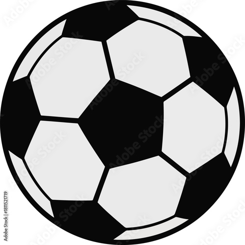 Classic black and white soccer ball illustration