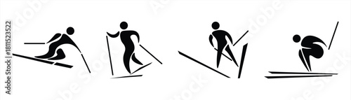 winter sports icons set