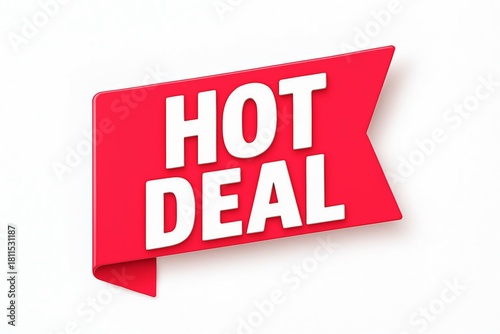Bright red banner with white bold text announcing a hot deal perfect for sales and promotions