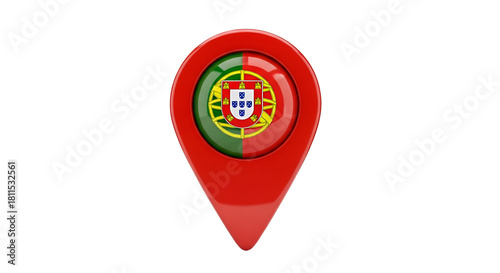 Portugal Location Pin: A vibrant red location pin, emblazoned with the iconic flag of Portugal, stands as a symbol of travel, exploration, and discovery. it is a striking image. Free Download Portugal Location Pin: A vibrant red location pin, emblazoned with the iconic flag of Portugal, stands as a symbol of travel, exploration, and discovery. it is a striking image. - GFXLoad