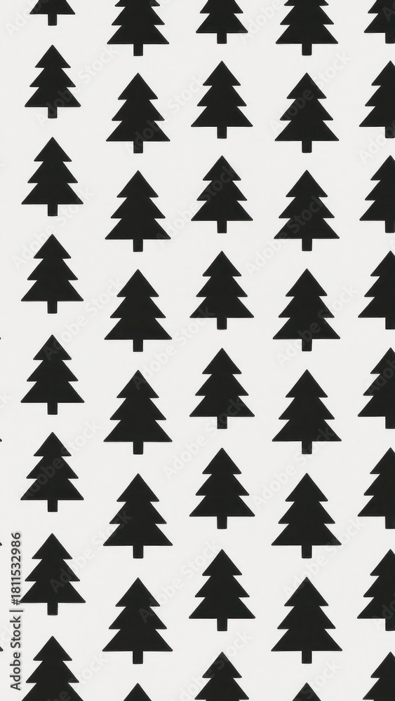 Obraz premium Minimalist pine tree pattern mobile wallpaper