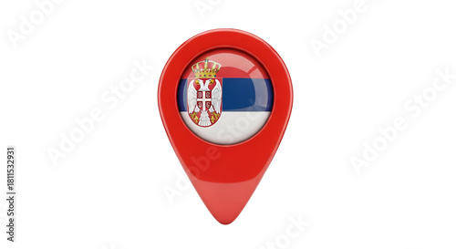 Free Download Serbia's Geographic Identity: A vibrant location pin featuring the national flag of Serbia, symbolizing a destination or point of interest. - GFXLoad