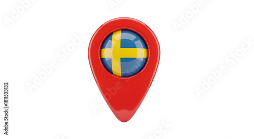 Sweden Location Pin: A vibrant red location pin, elegantly displaying the flag of Sweden, symbolizing the precise position of the country. Free Download Sweden Location Pin: A vibrant red location pin, elegantly displaying the flag of Sweden, symbolizing the precise position of the country. - GFXLoad