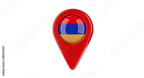 Free Download Armenia Location Pin: A vibrant red location pin, meticulously designed to mirror the shape and form of Armenia, elegantly showcasing the nation's symbolic flag colors. - GFXLoad