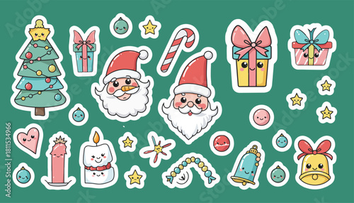 Adorable Christmas Stickers Festive Season Fun and Joy