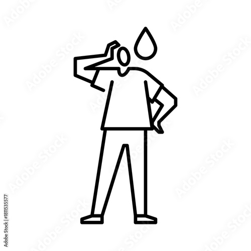 confused gesture outline icon. awkward moment illustration.