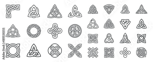 Celtic Ornamental Corners. Traditional Irish Knotwork Border Frames with Intricate Medieval Decorative Elements and Elegant Page Embellishment Designs