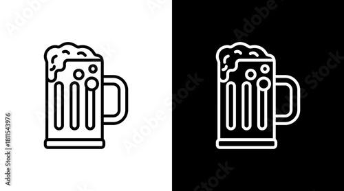 Beer Mug With Icon Set Design