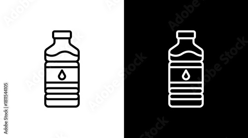 Water Bottle With Icon Set Design