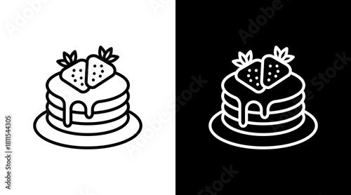 Pancake Stack With Icon Set Design