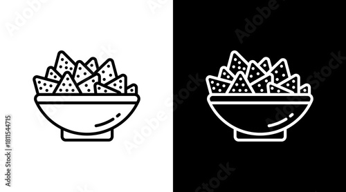 Nachos With Icon Set Design