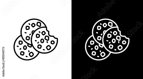 Cookie With Icon Set Design