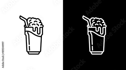 Milkshake With Icon Set Design