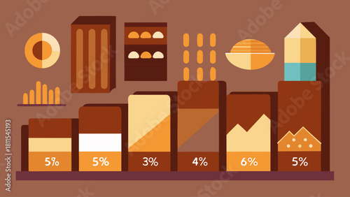 A chart with different colored boxes and a line graph. The boxes are labeled with numbers and the line graph is labeled with percentages. The image is titled "Food Consumption"