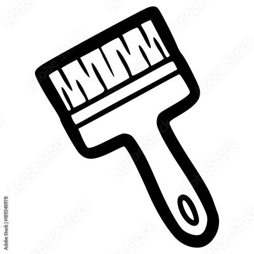 doodle wall paint brush illustration hand drawn outline vector