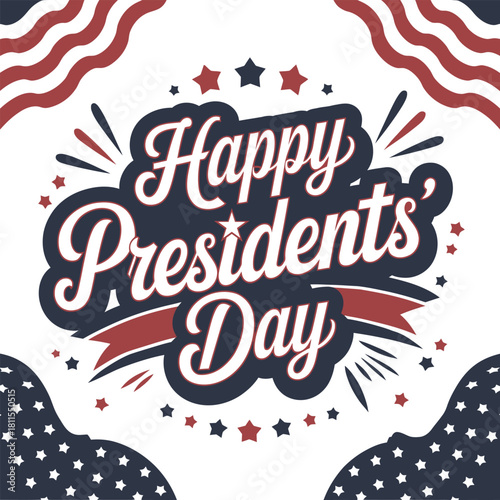 Happy Presidents day in United States, Patriotic American Holiday Design, Poster, banner and background. Vector illustration