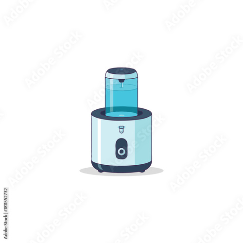 A sleek countertop water dispenser with a compact design emphasizing hydration and modern