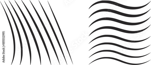 Parallel Lines and Waves Illustration curved straight