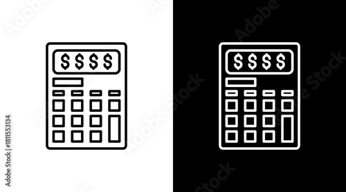 Calculator With Icon Set Design