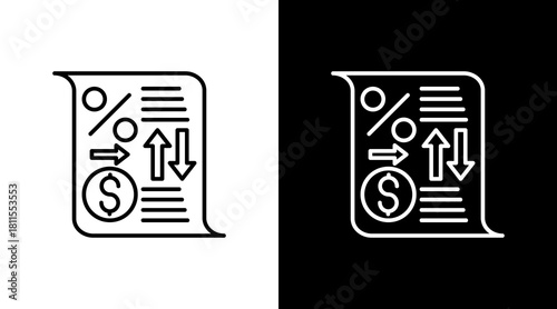 Tax Return With Icon Set Design