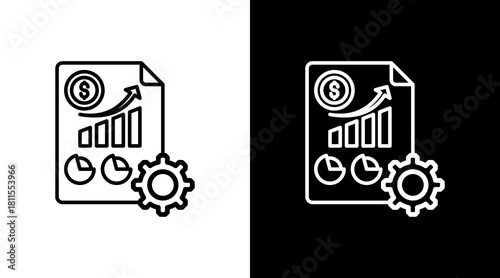 Financial Report With Icon Set Design